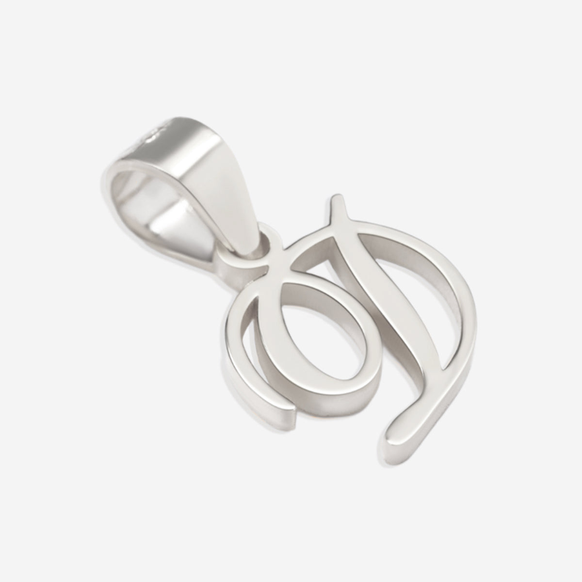 Romantic Initial Charm Pendant in 925 sterling silver