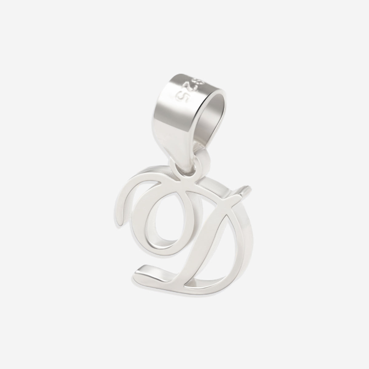 Romantic Initial Charm Pendant in 925 sterling silver