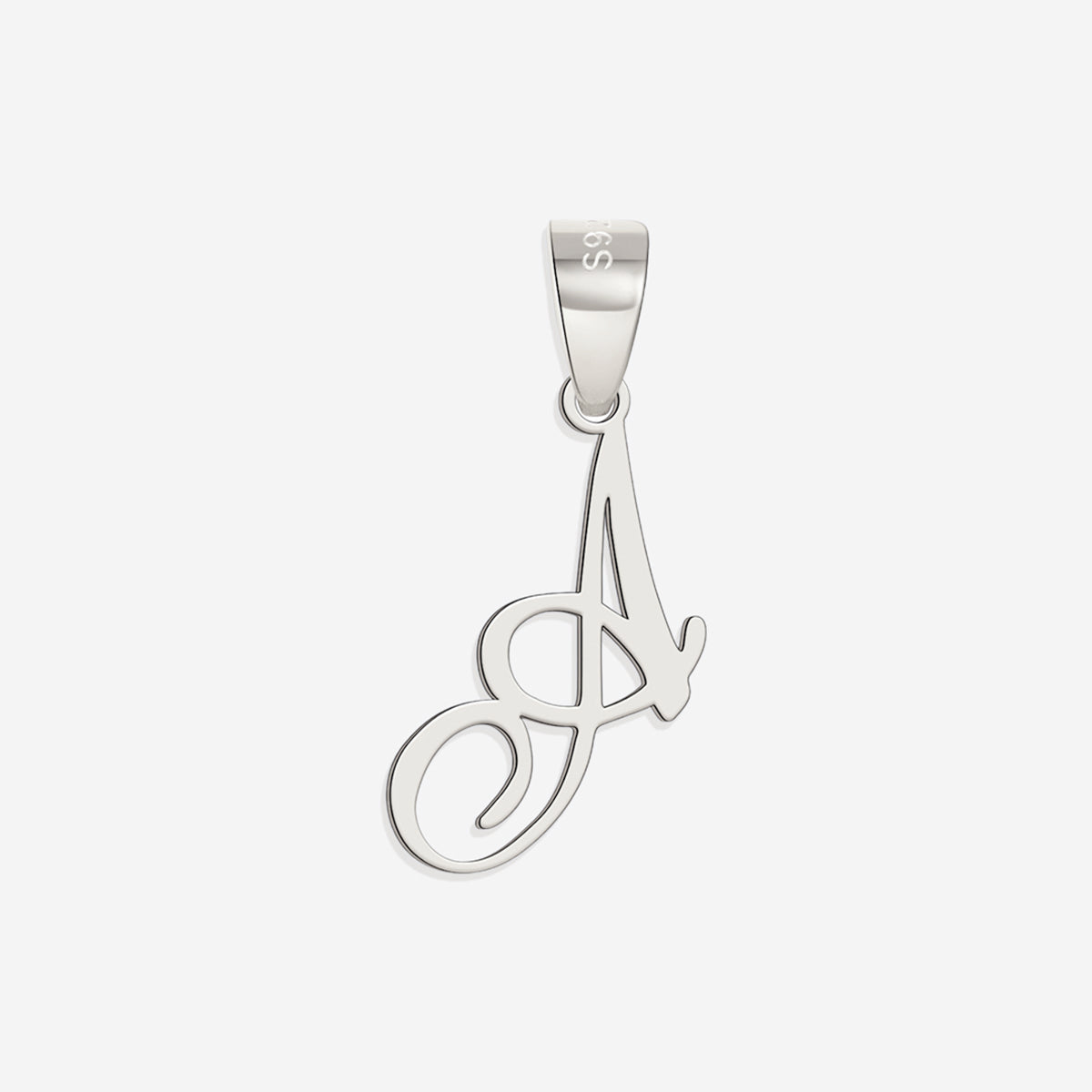 Romantic Initial Charm Pendant in 925 sterling silver