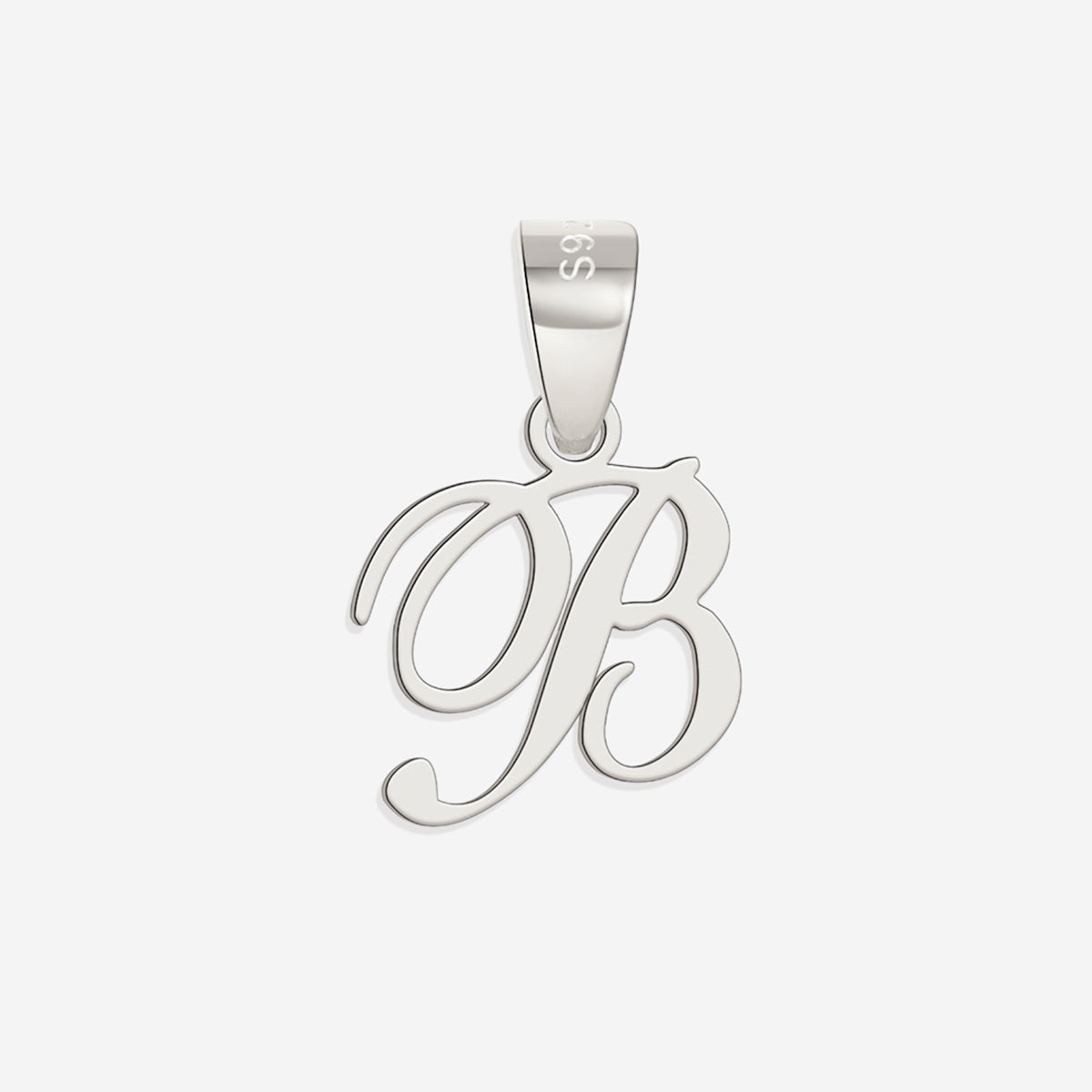 Romantic Initial Charm Pendant in 925 sterling silver