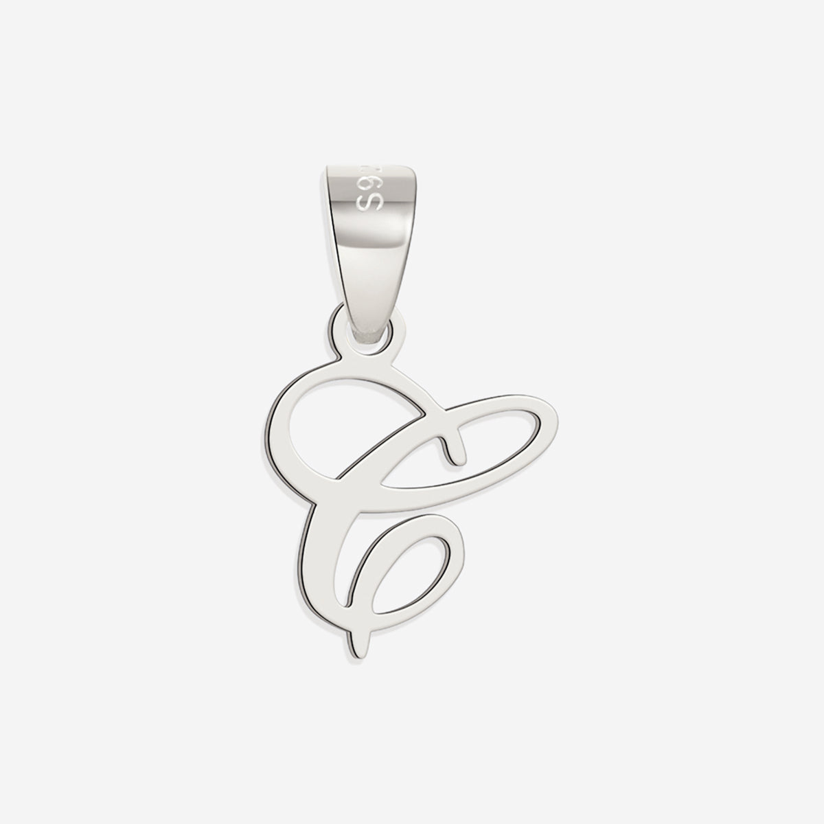 Romantic Initial Charm Pendant in 925 sterling silver