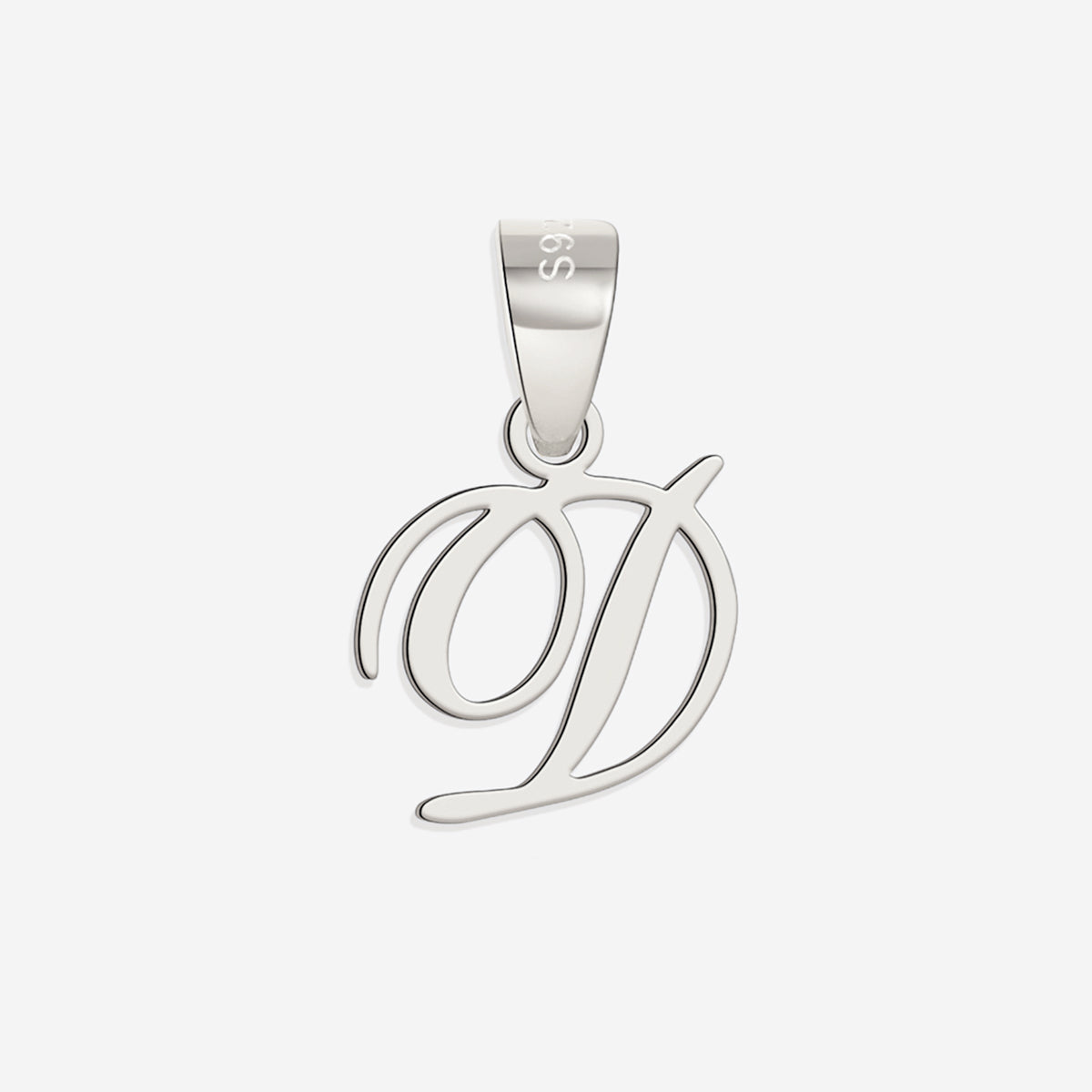 Romantic Initial Charm Pendant in 925 sterling silver