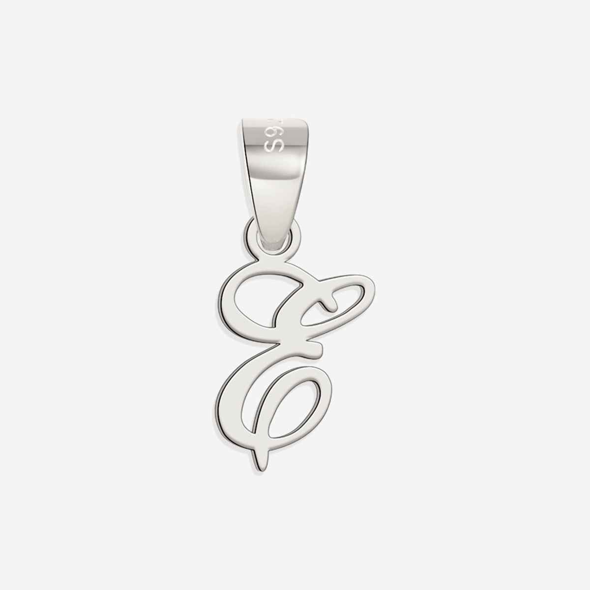 Romantic Initial Charm Pendant in 925 sterling silver
