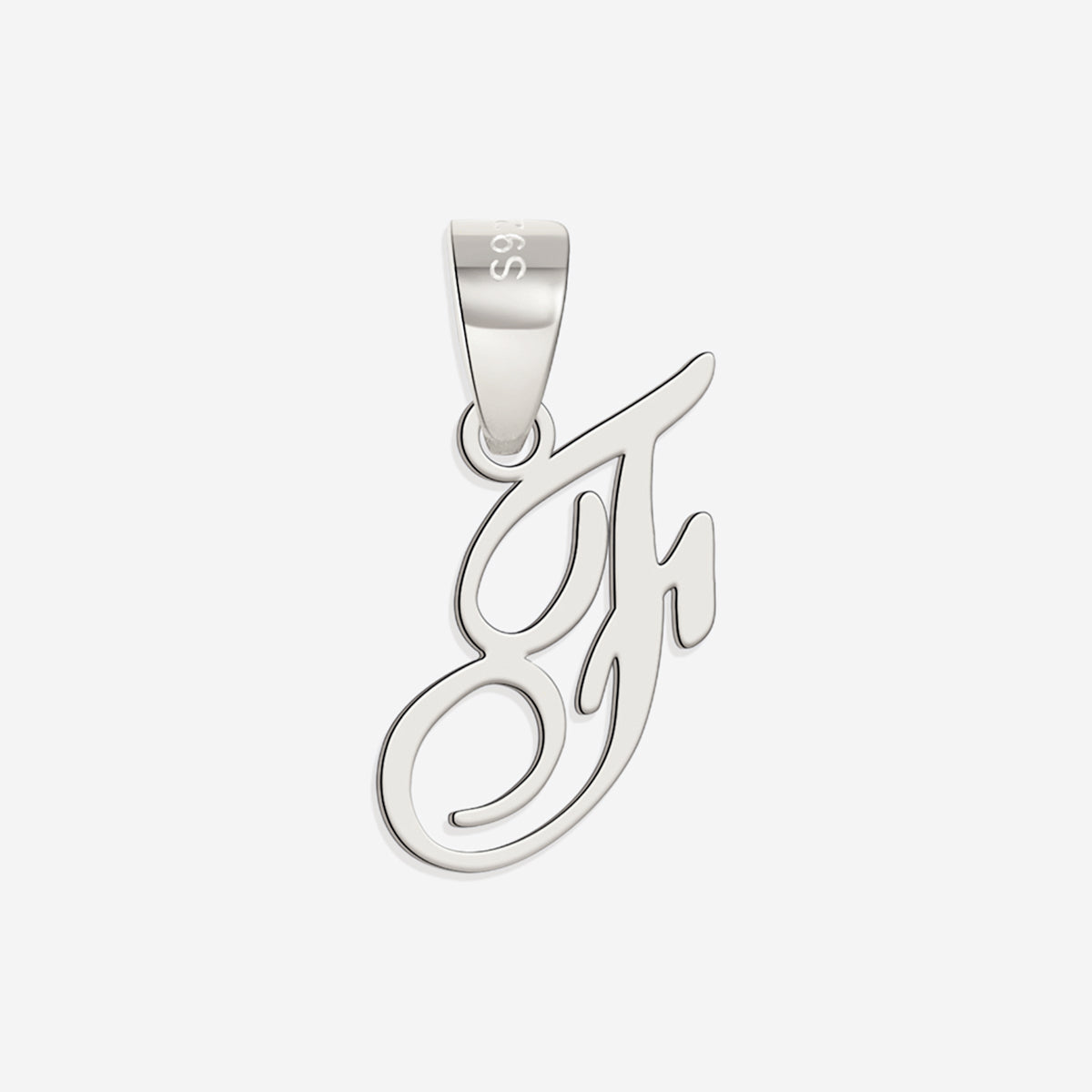 Romantic Initial Charm Pendant in 925 sterling silver