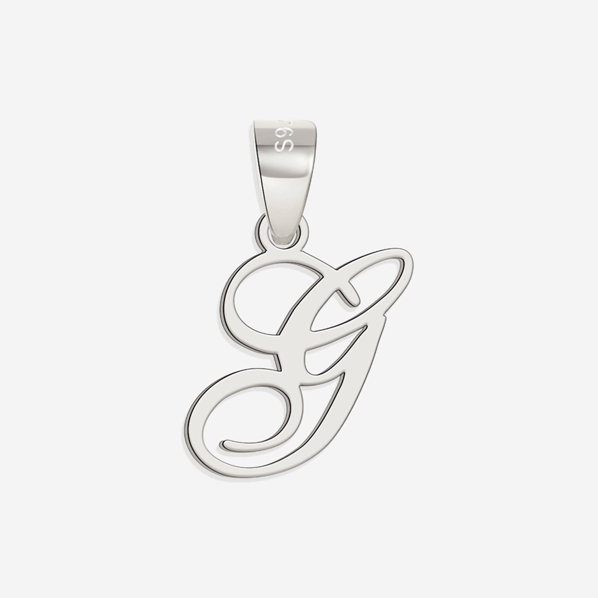 Romantic Initial Charm Pendant in 925 sterling silver
