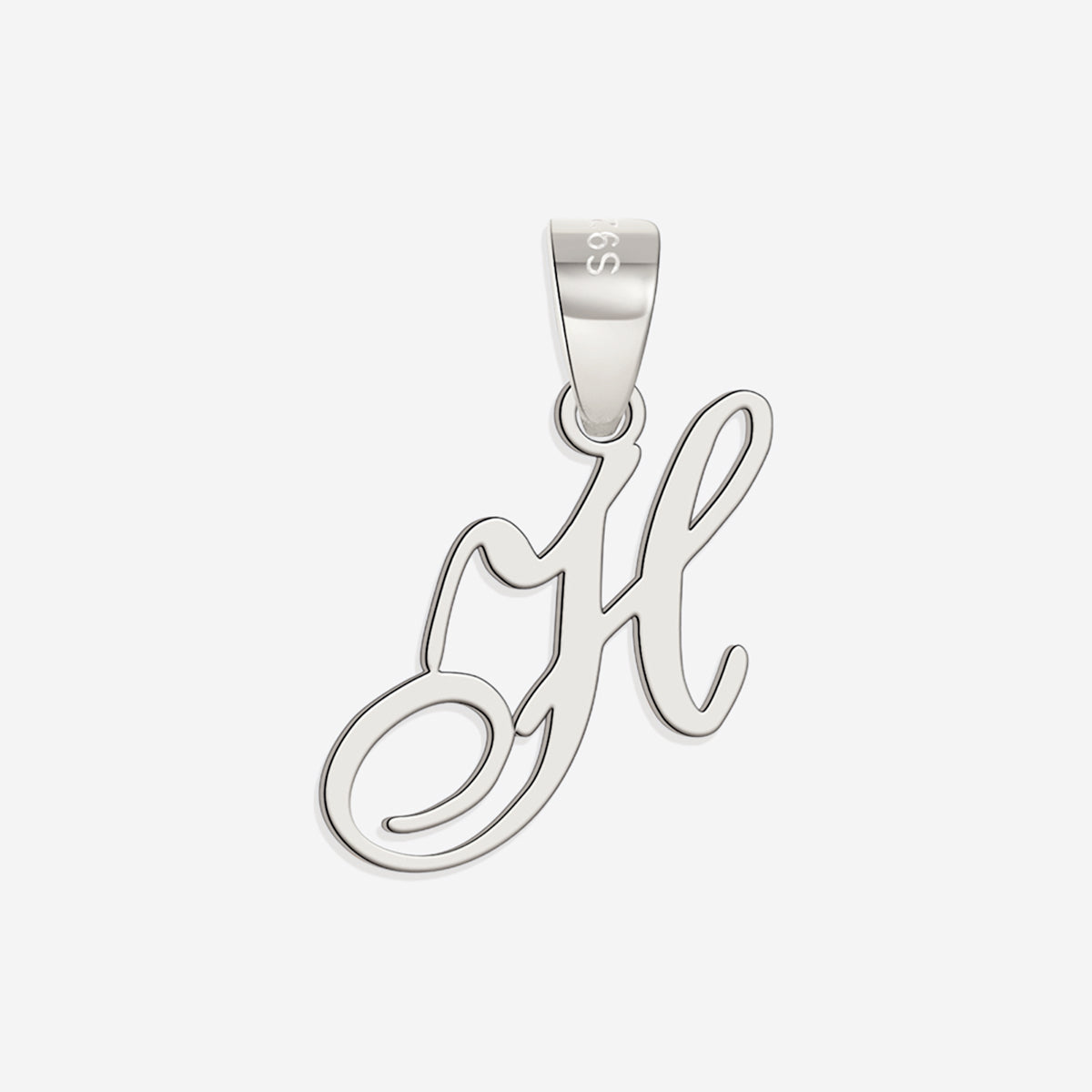 Romantic Initial Charm Pendant in 925 sterling silver