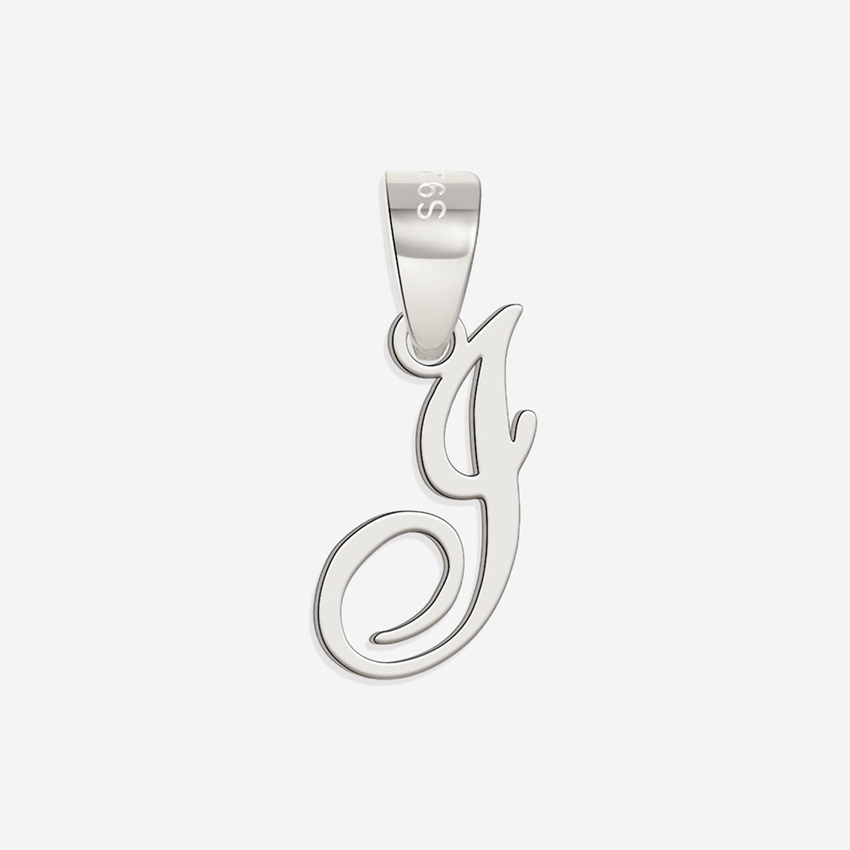 Romantic Initial Charm Pendant in 925 sterling silver