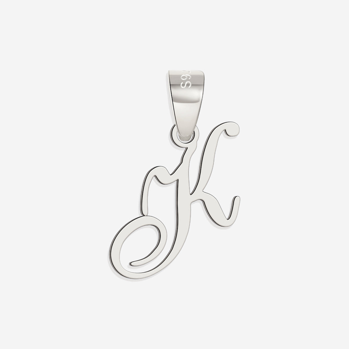 Romantic Initial Charm Pendant in 925 sterling silver