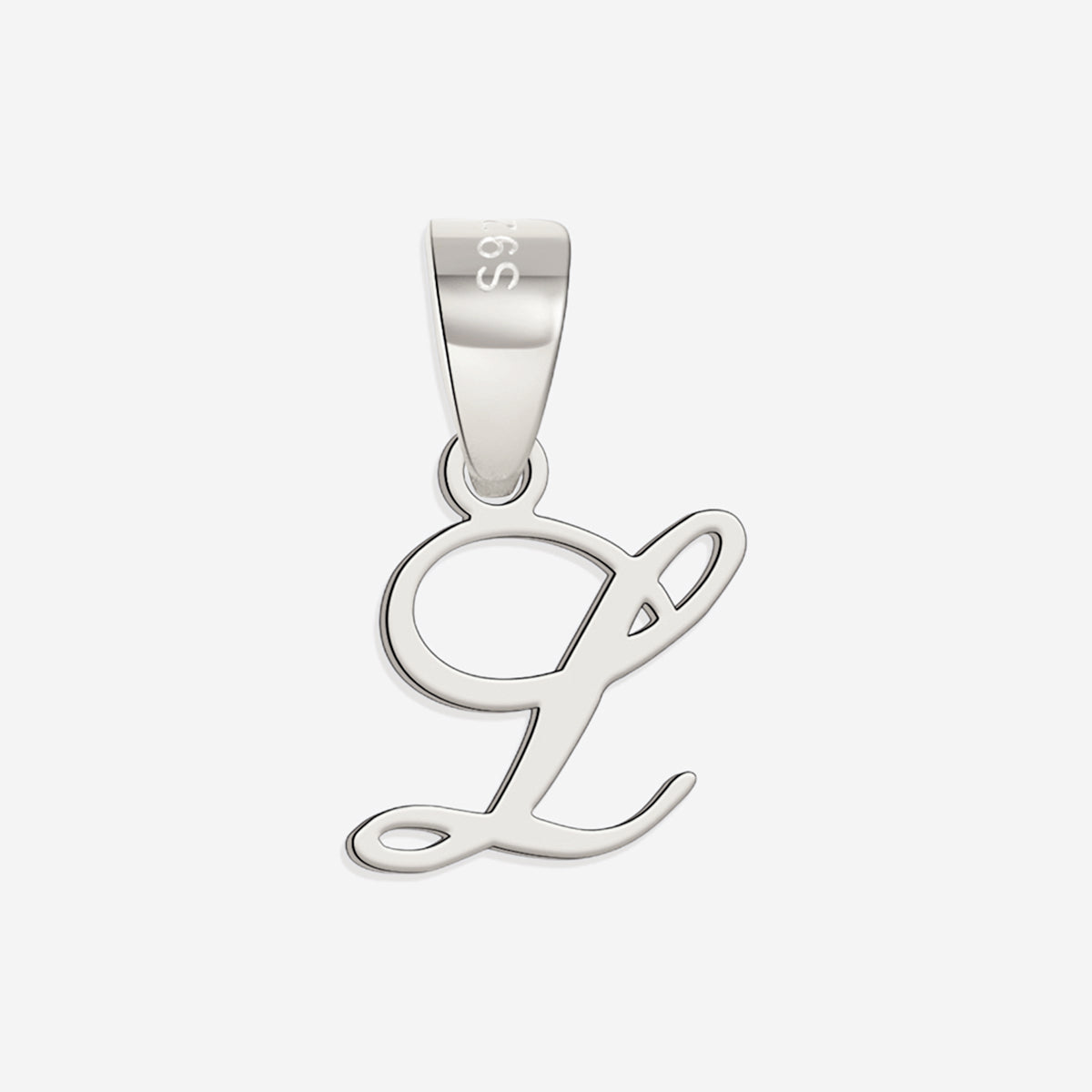 Romantic Initial Charm Pendant in 925 sterling silver