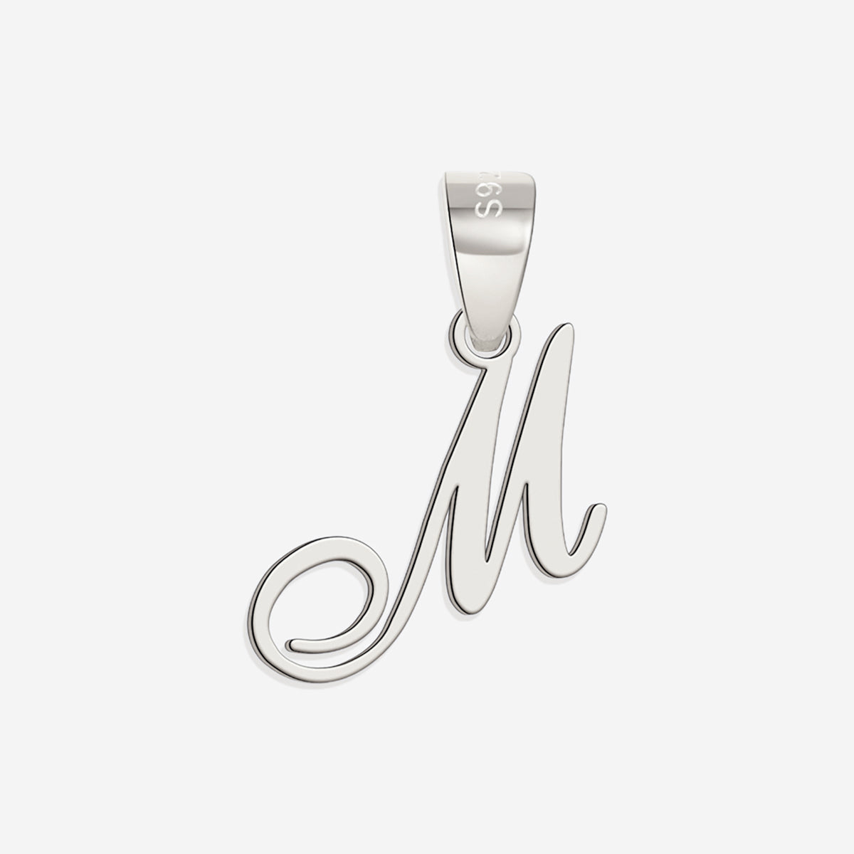 Romantic Initial Charm Pendant in 925 sterling silver