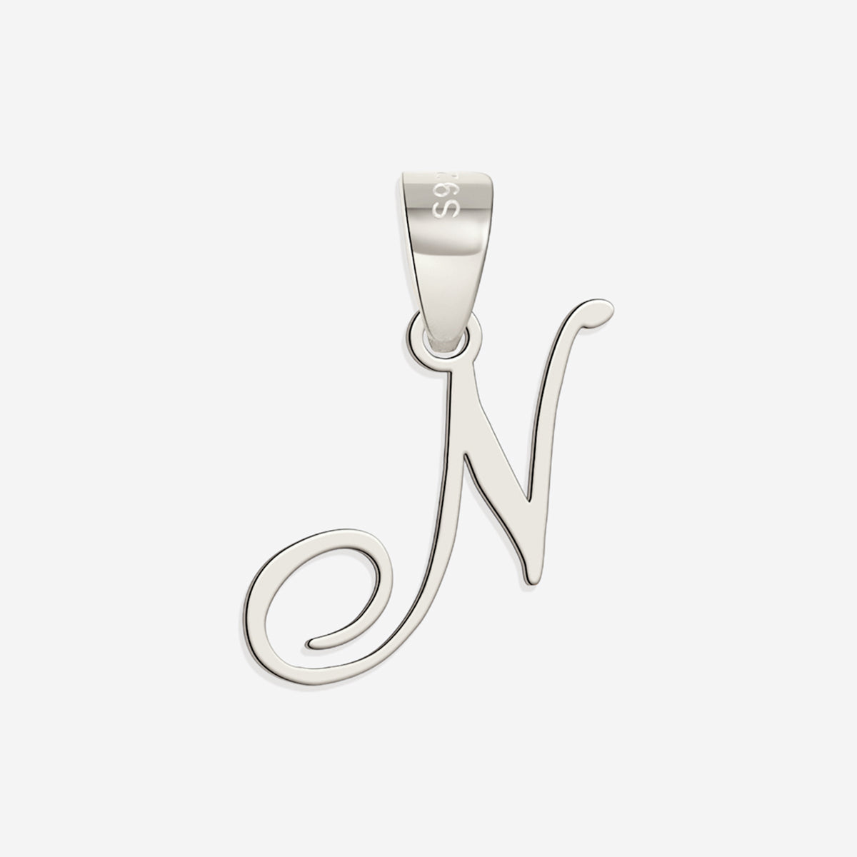 Romantic Initial Charm Pendant in 925 sterling silver
