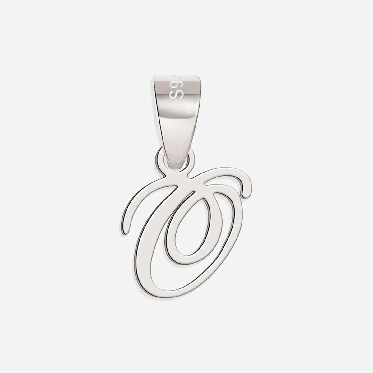 Romantic Initial Charm Pendant in 925 sterling silver