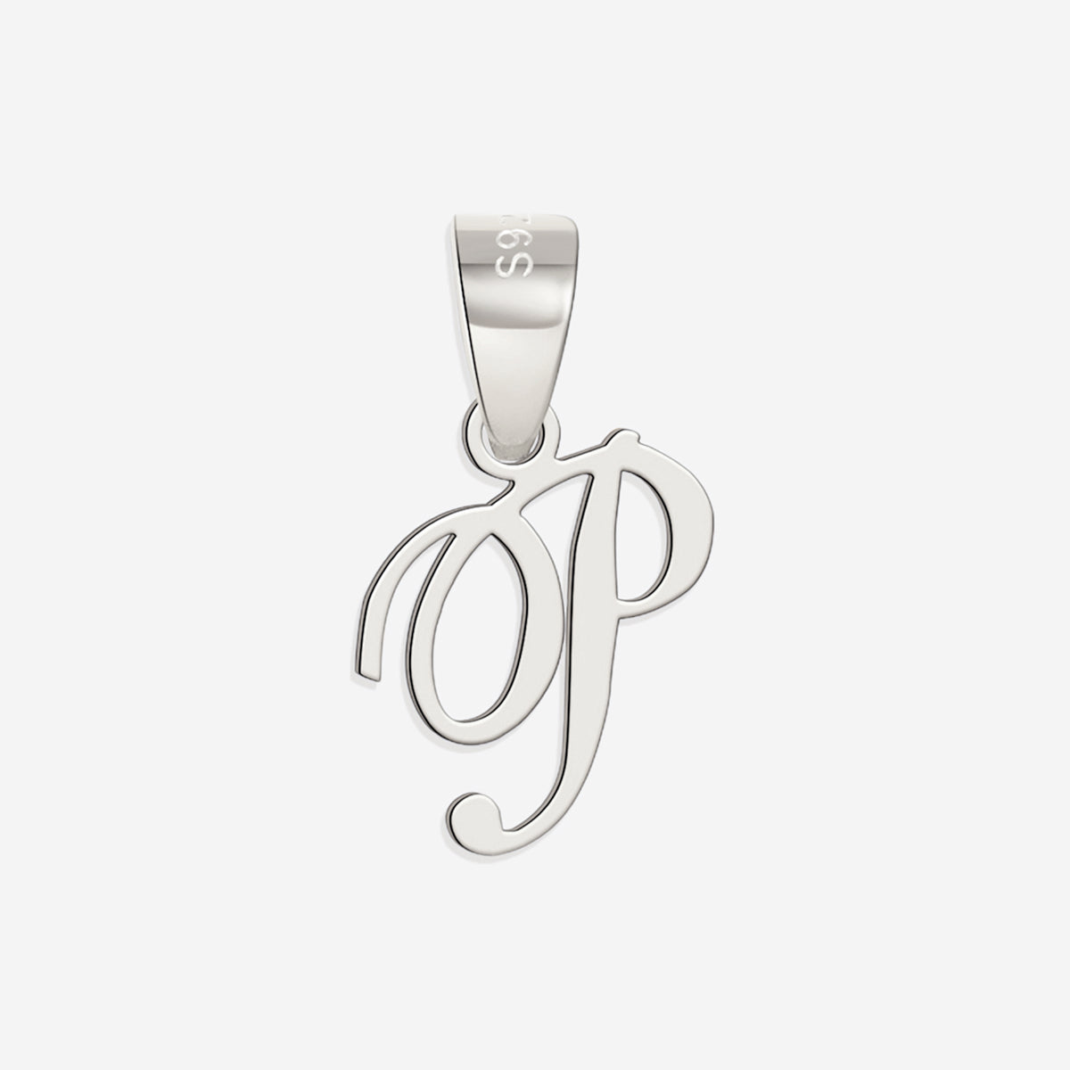 Romantic Initial Charm Pendant in 925 sterling silver