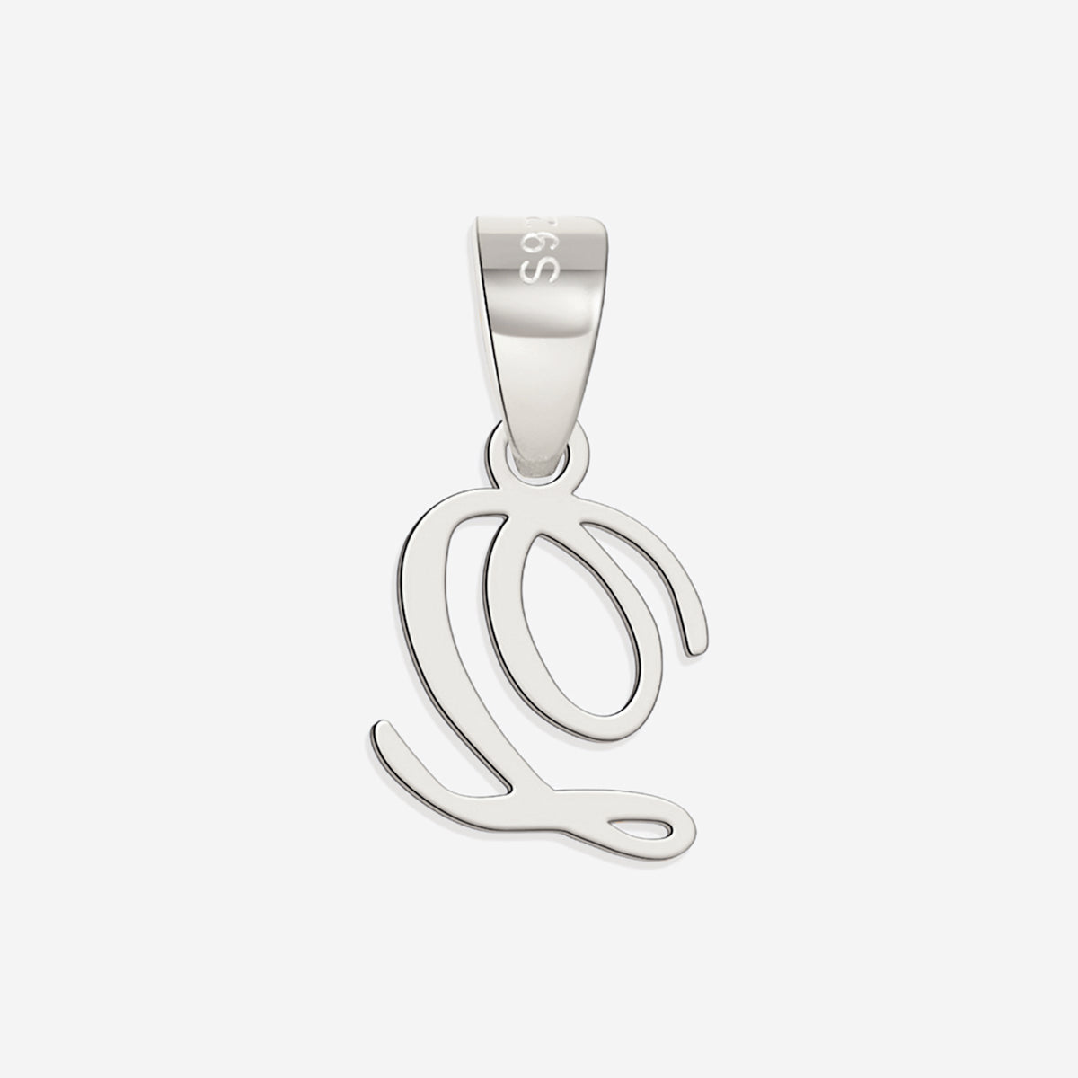 Romantic Initial Charm Pendant in 925 sterling silver