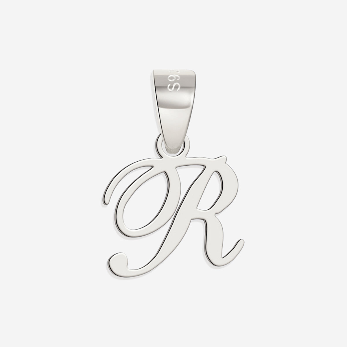 Romantic Initial Charm Pendant in 925 sterling silver