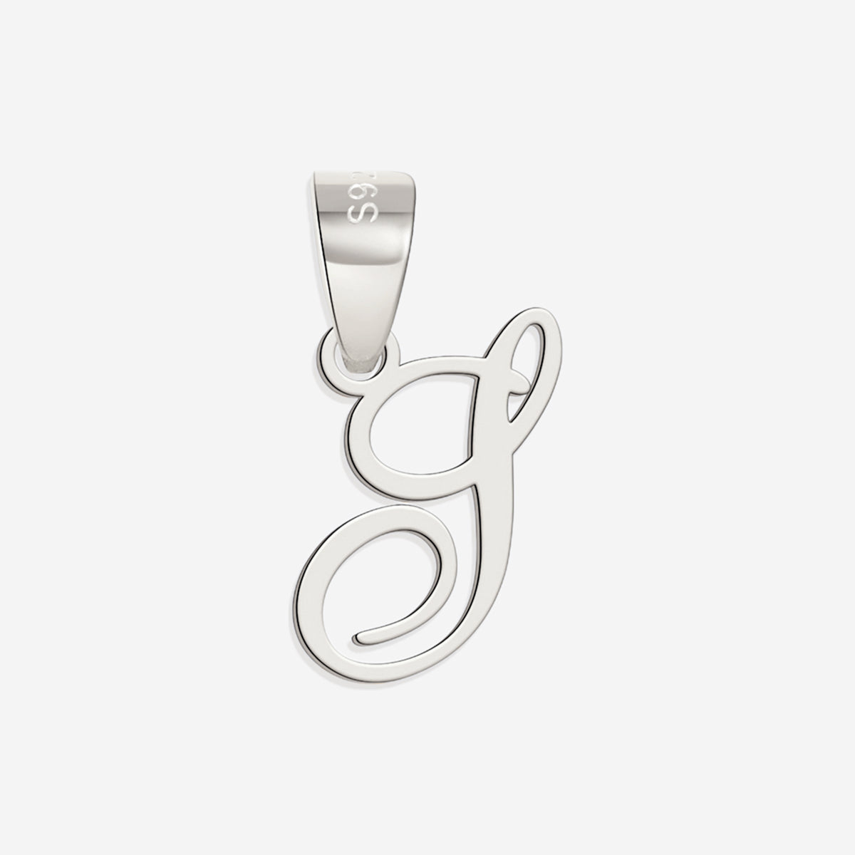 Romantic Initial Charm Pendant in 925 sterling silver