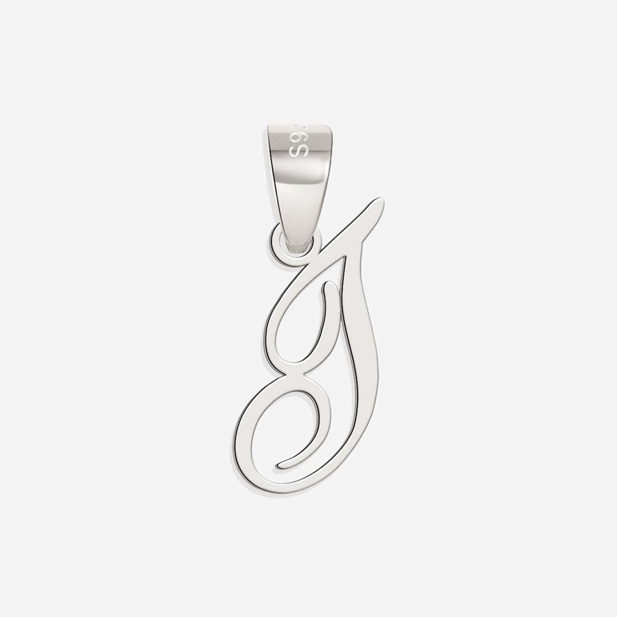 Romantic Initial Charm Pendant in 925 sterling silver