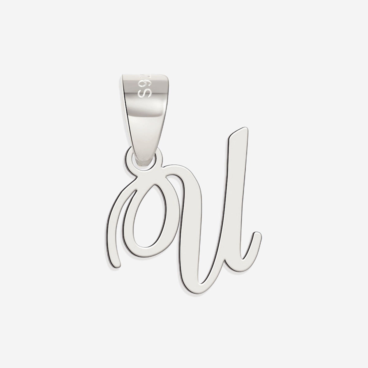 Romantic Initial Charm Pendant in 925 sterling silver
