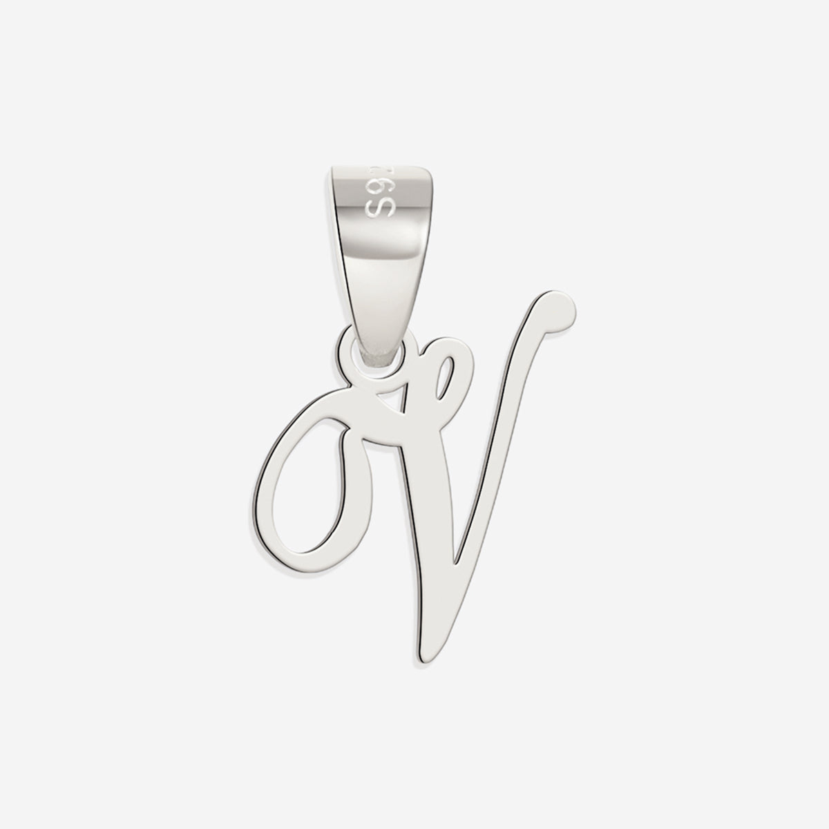 Romantic Initial Charm Pendant in 925 sterling silver