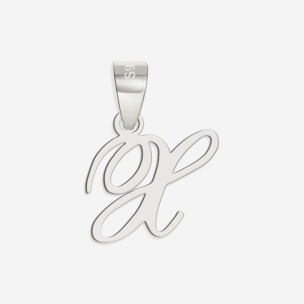 Romantic Initial Charm Pendant in 925 sterling silver