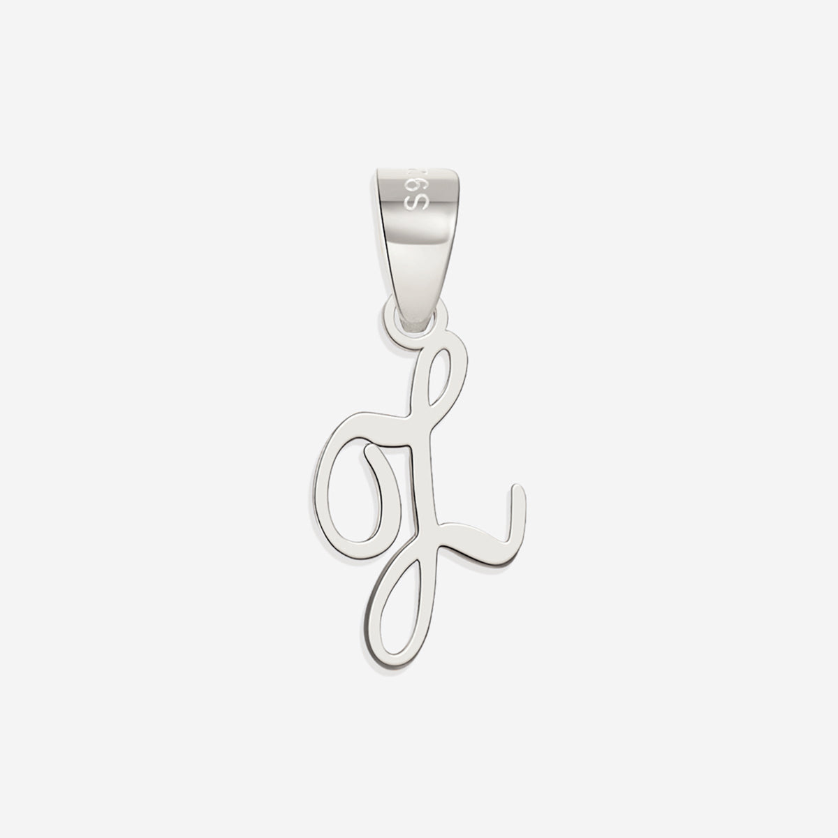 Romantic Initial Charm Pendant in 925 sterling silver