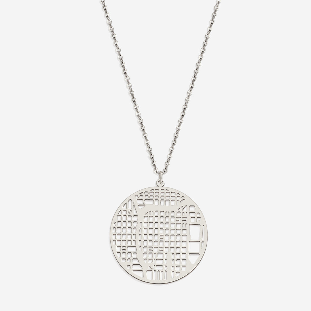 Custom Map Pendant Necklace in 925 sterling silver