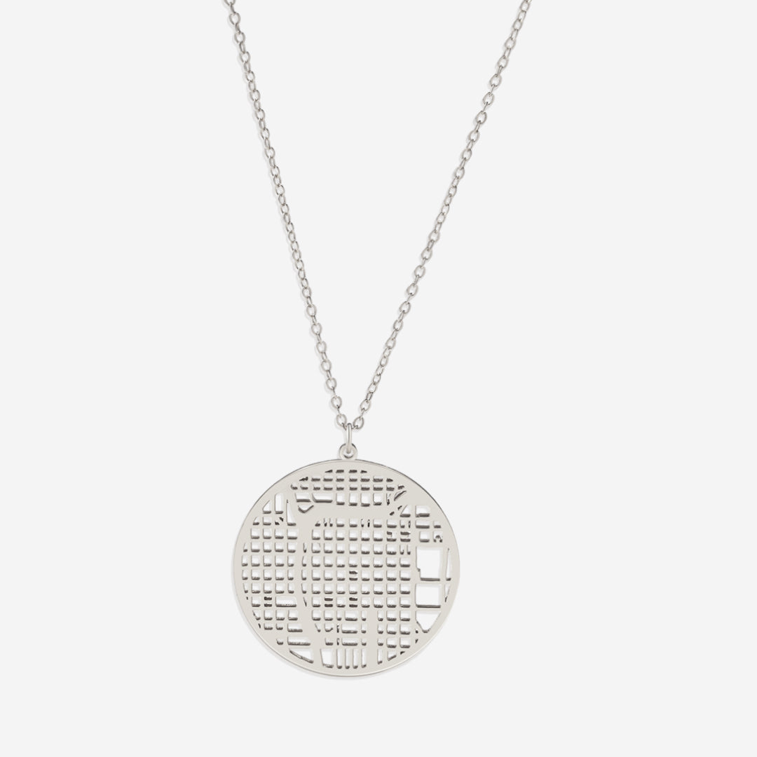 Custom Map Pendant Necklace in 925 sterling silver