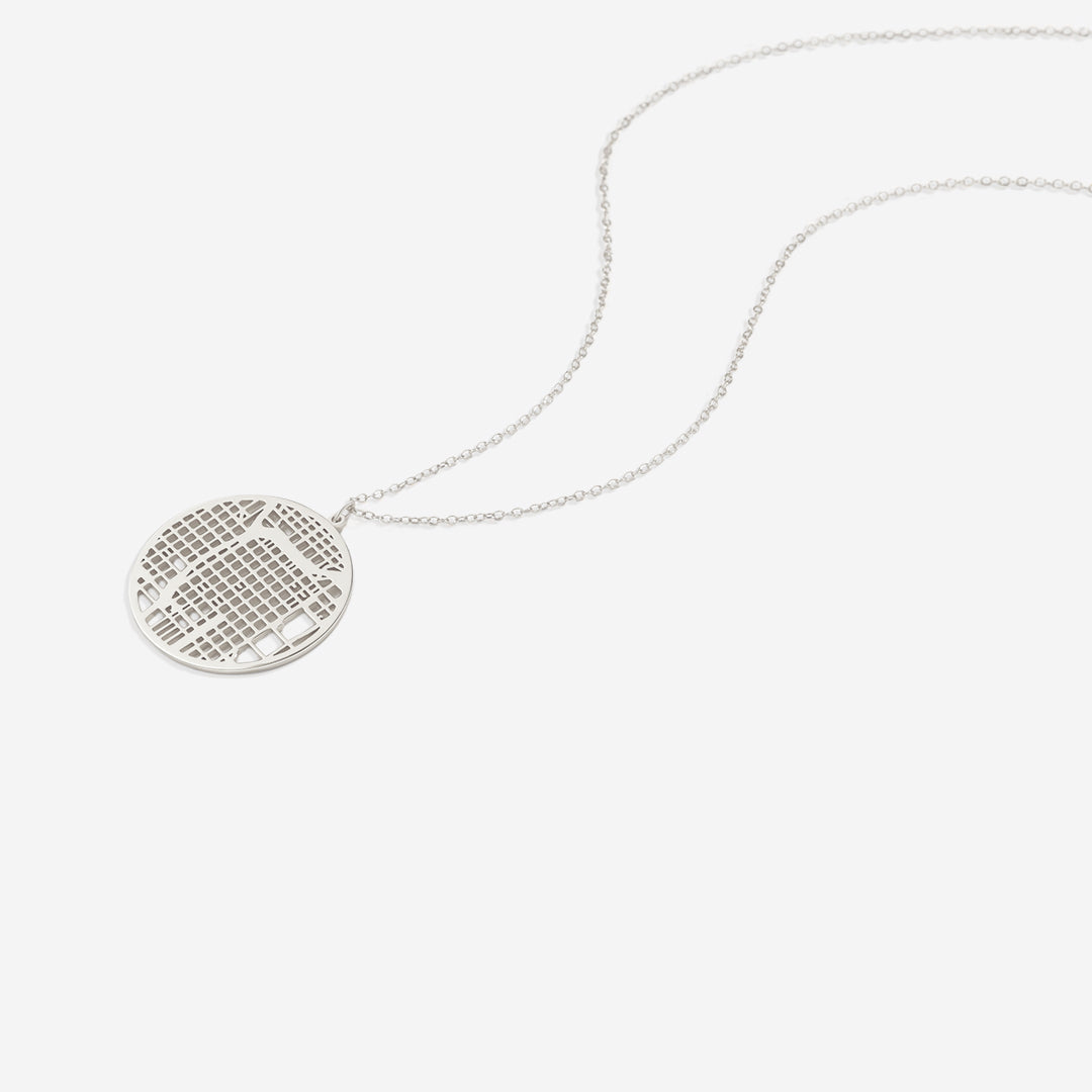 Custom Map Pendant Necklace in 925 sterling silver