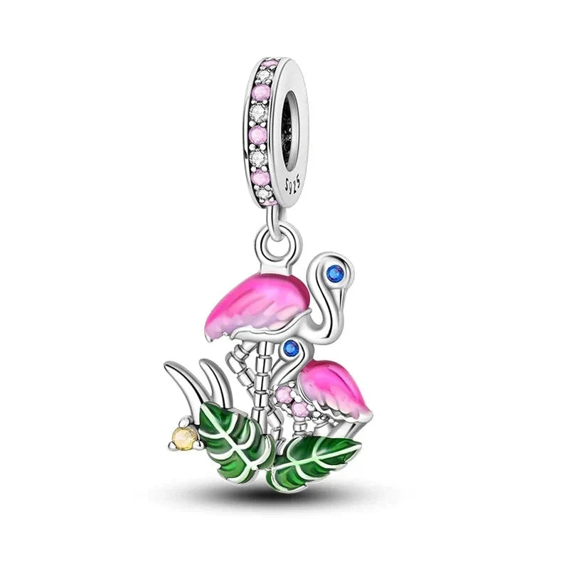 Flamingo Charm in 925 Sterling Silver — Vanny Jewels