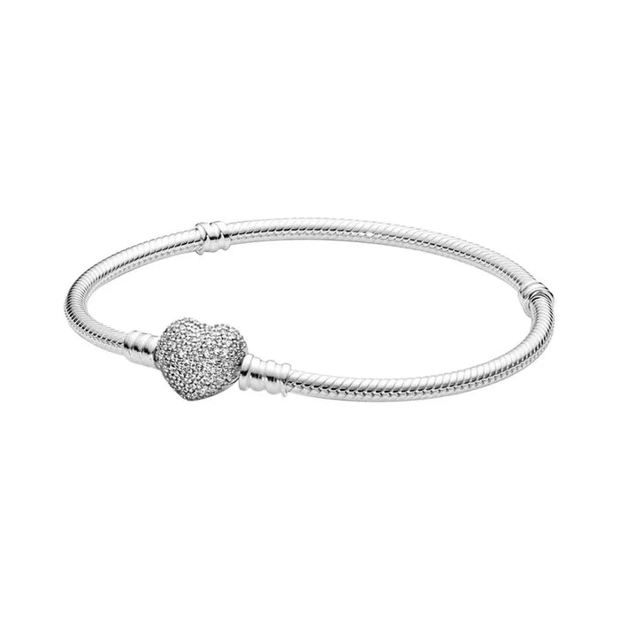 Charm Heart Bracelet in 925 Sterling Silver — Vanny Jewels