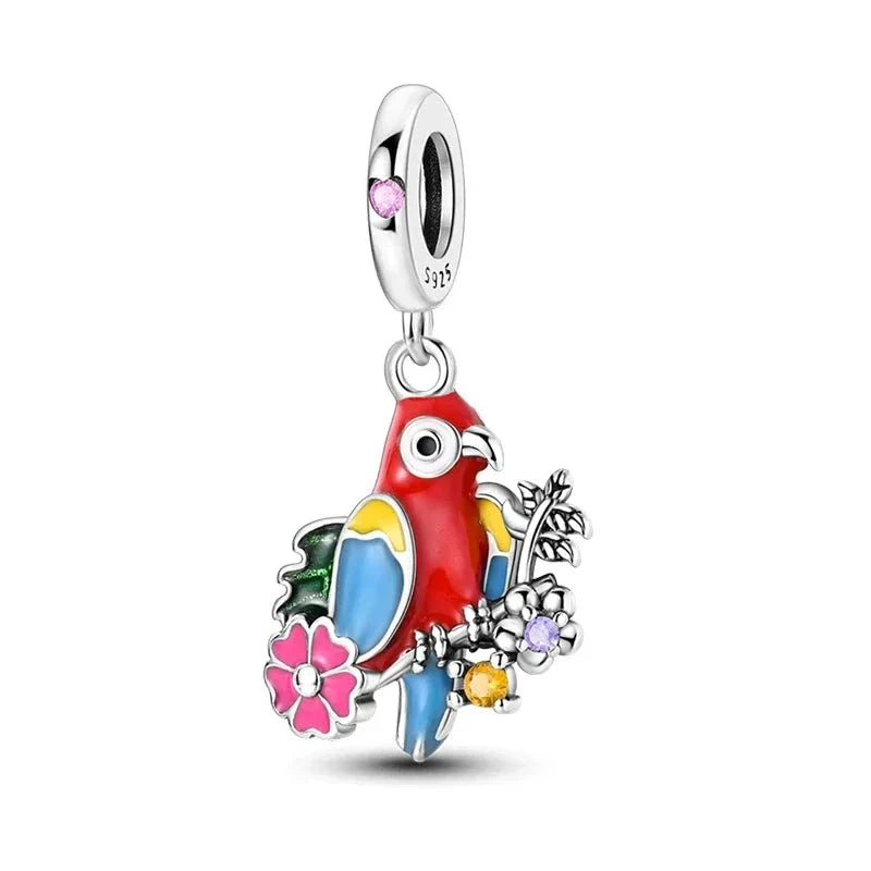 Macaw Charm in 925 Sterling Silver — Vanny Jewels