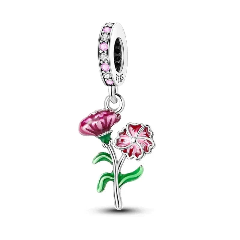 Flowers Charm in 925 Sterling Silver — Vanny Jewels