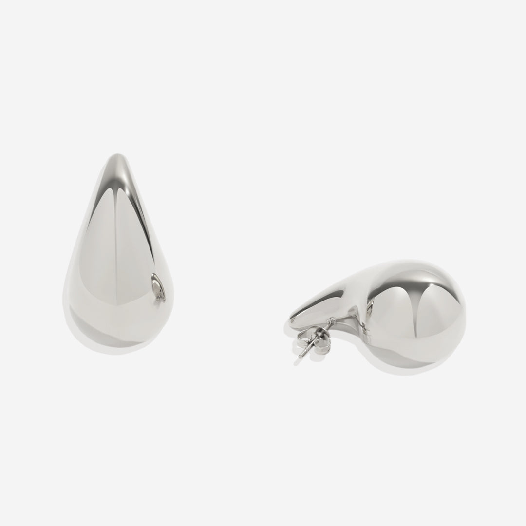 Sculptural Raindrop Earrings in 925 sterling silver