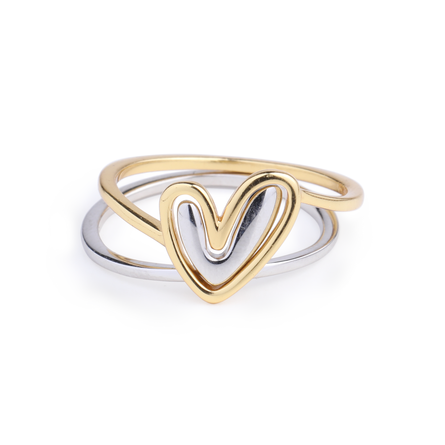 Anello a cuore multistrato "Amor proprio"