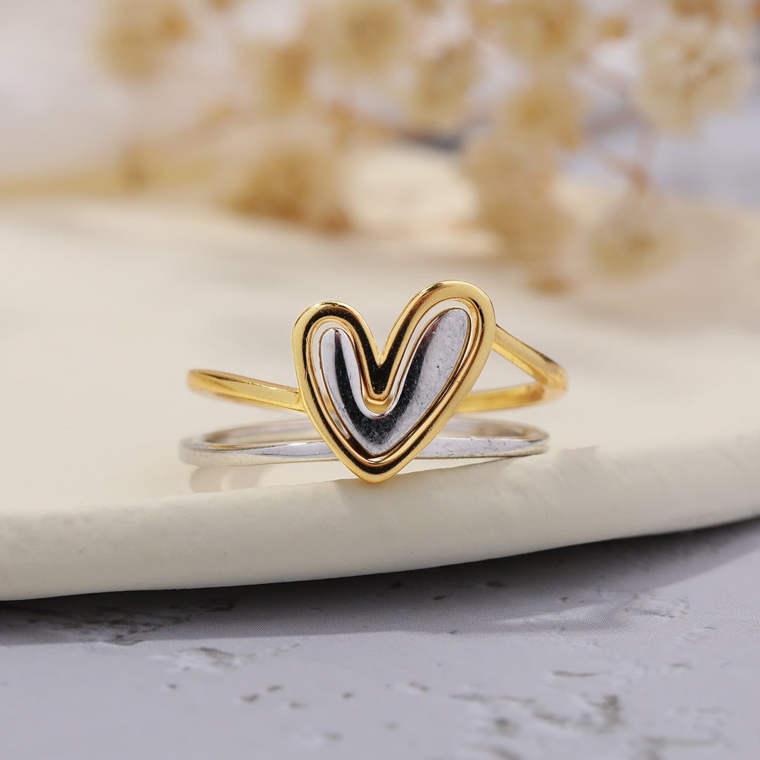 Anello a cuore multistrato "Amor proprio"