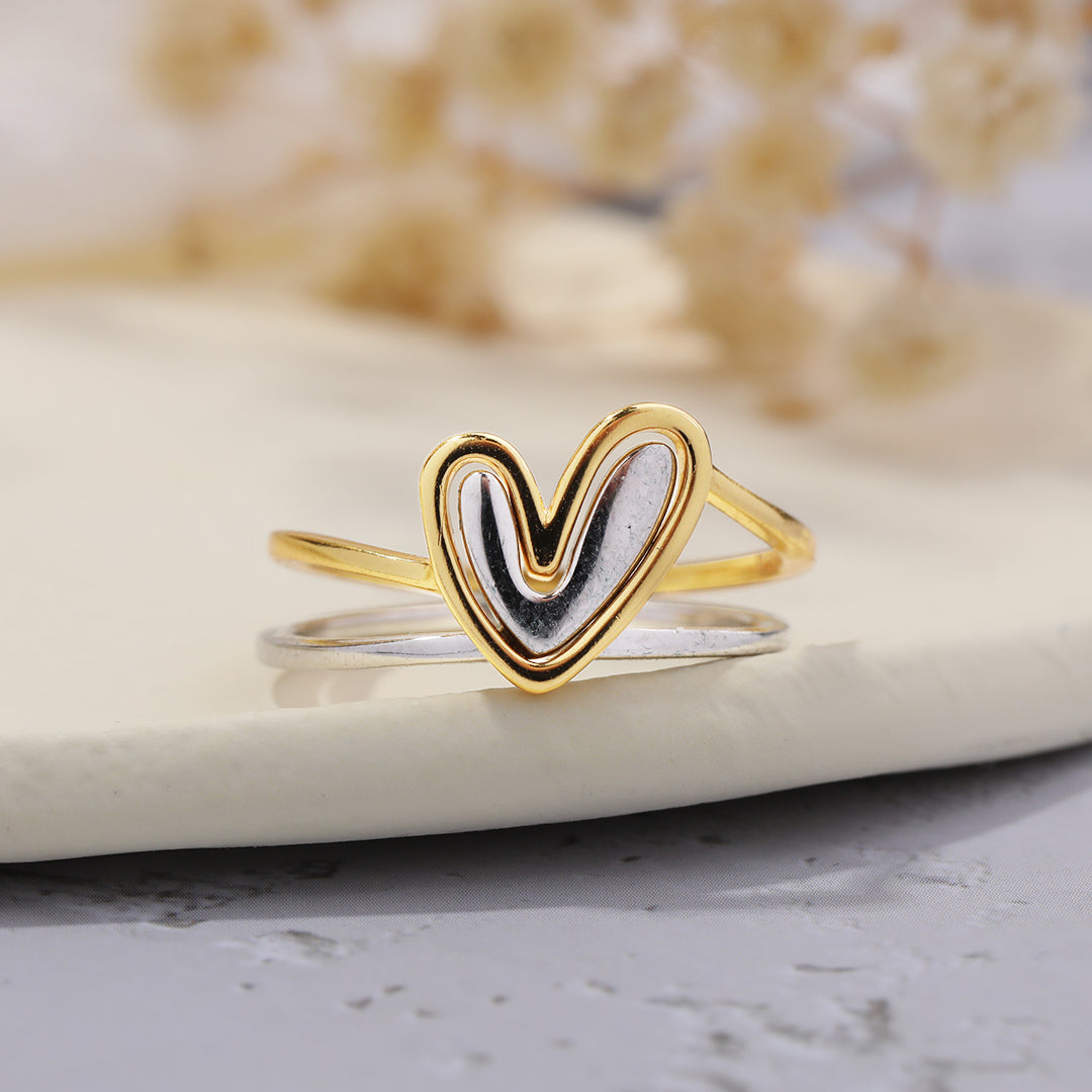 Anello a cuore multistrato "Amor proprio"