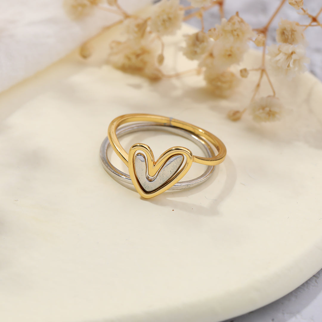 Anello a cuore multistrato "Amor proprio"