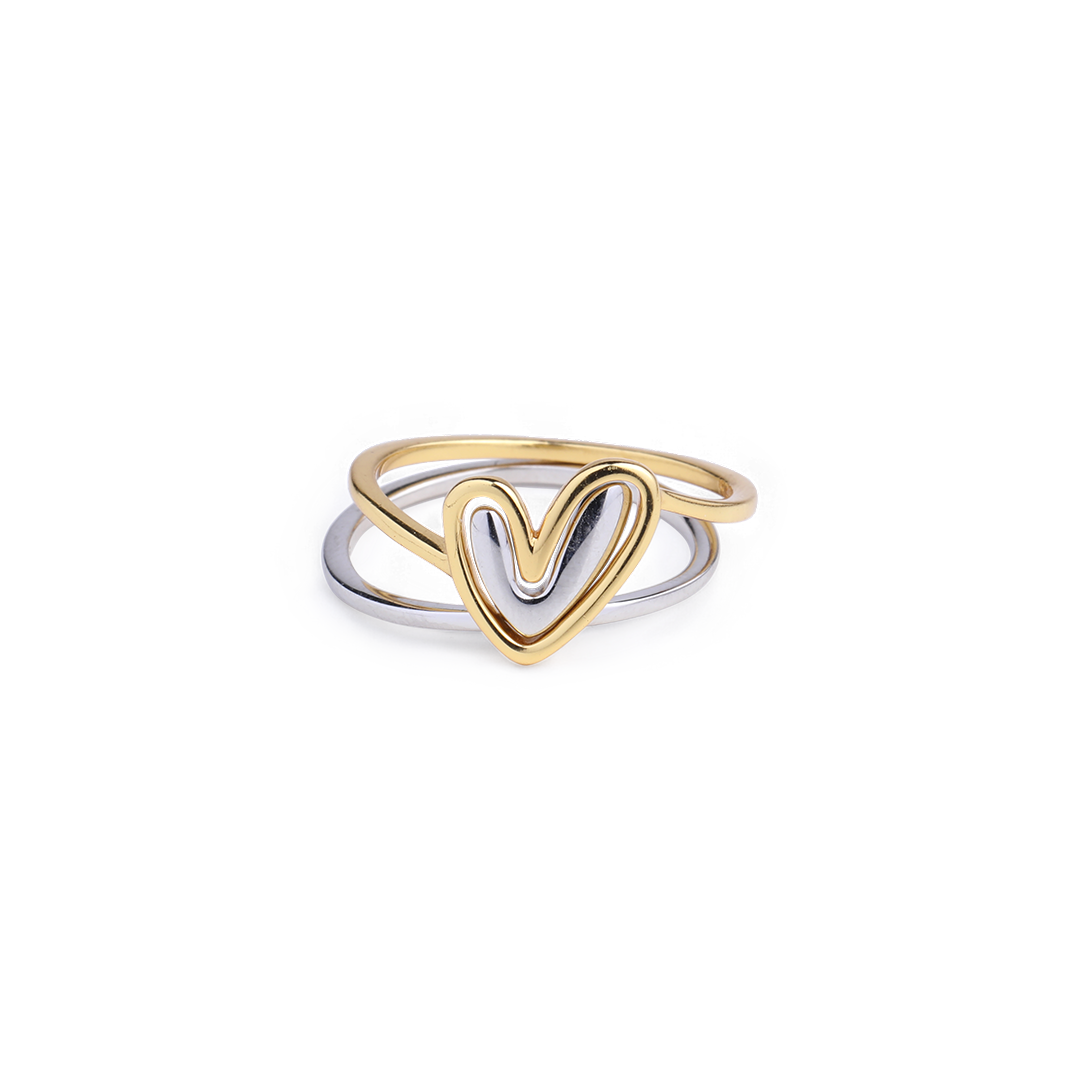 Anello a cuore multistrato "Amor proprio"