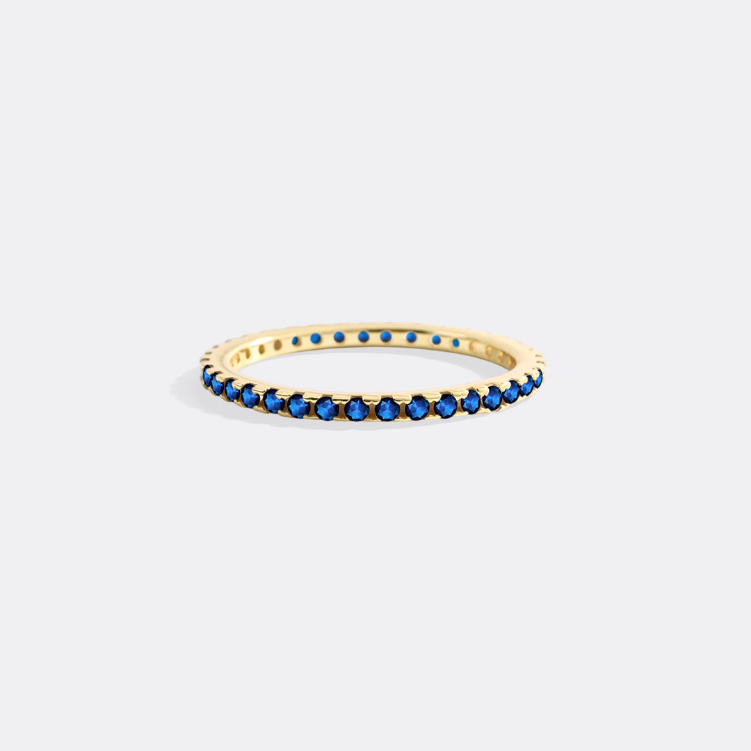 September Birthstone Eternity Stacking Ring in gold tone