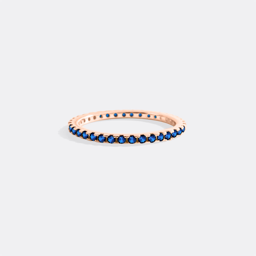 September Birthstone Eternity Stacking Ring in rose gold tone