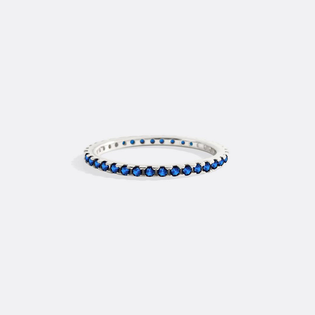 September Birthstone Eternity Stacking Ring in 925 sterling silver