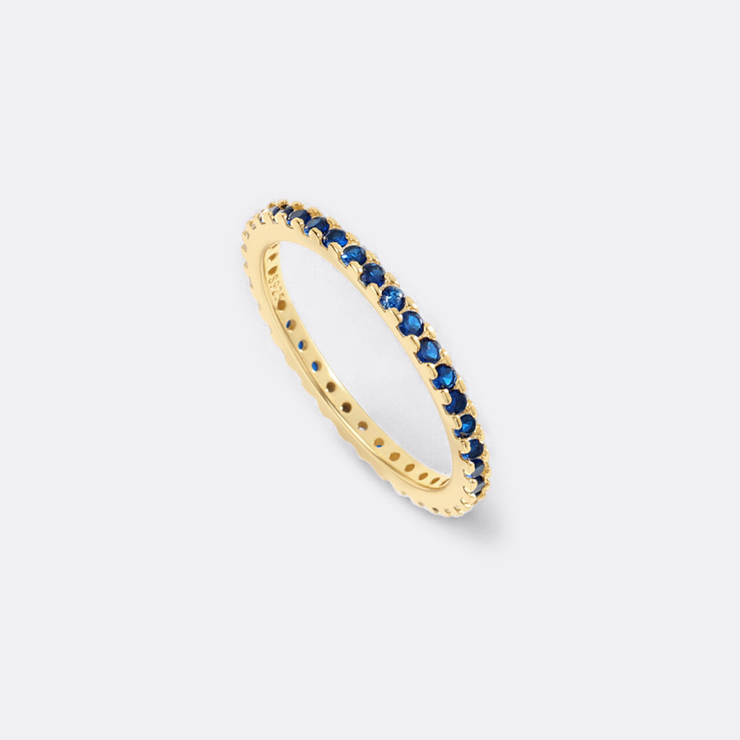 September Birthstone Eternity Stacking Ring in gold tone