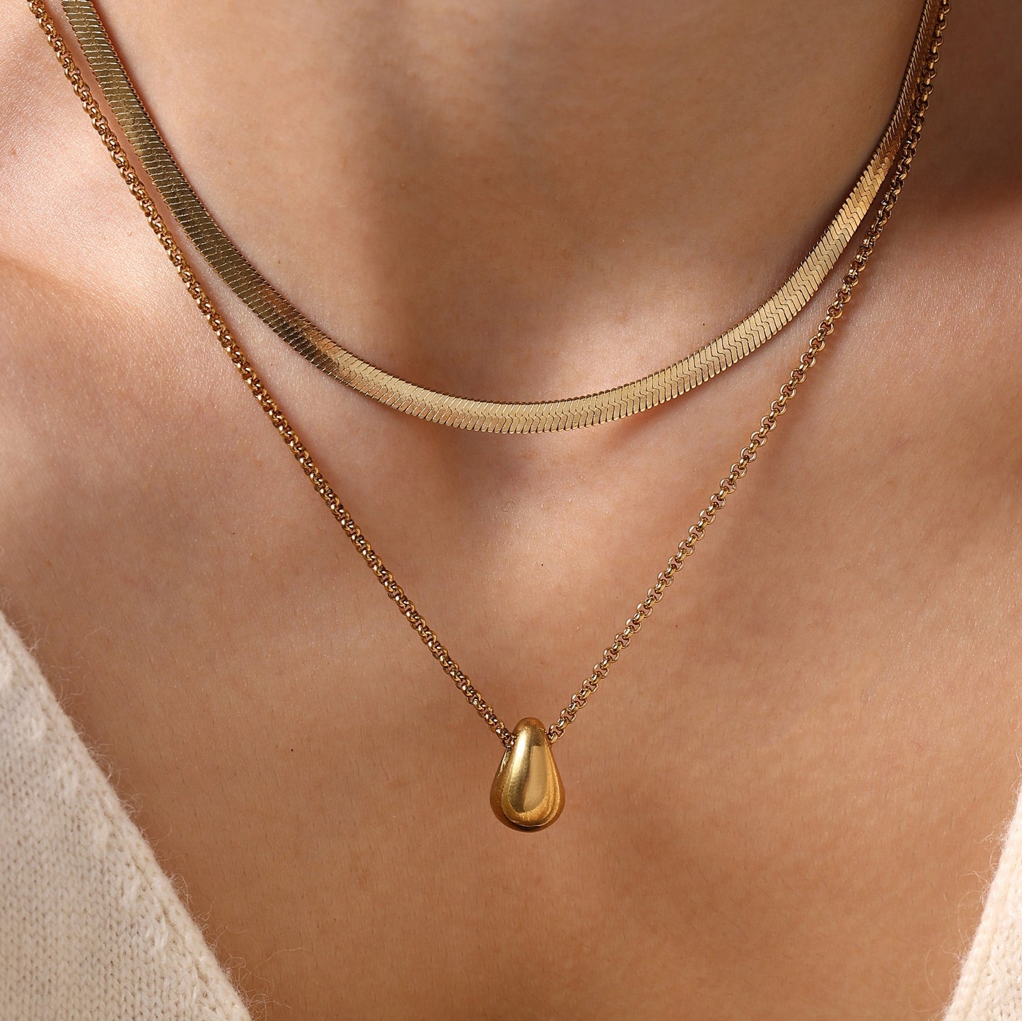 Seraphina Necklace Set, worn on a model