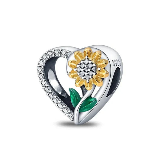 Love Sunflower Charm in 925 Sterling Silver — Vanny Jewels
