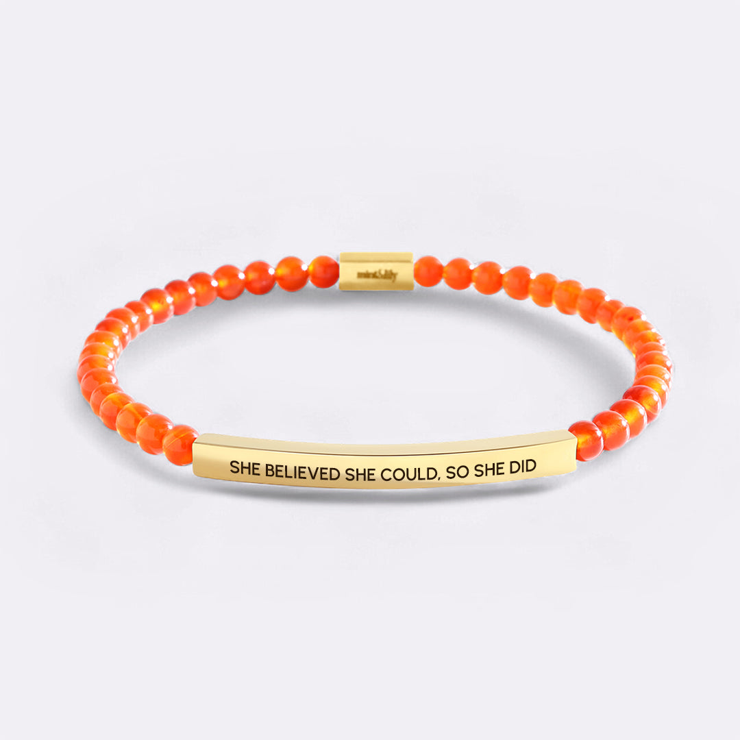 She Believed She Could, So She Did Beaded Inspire Bracelet