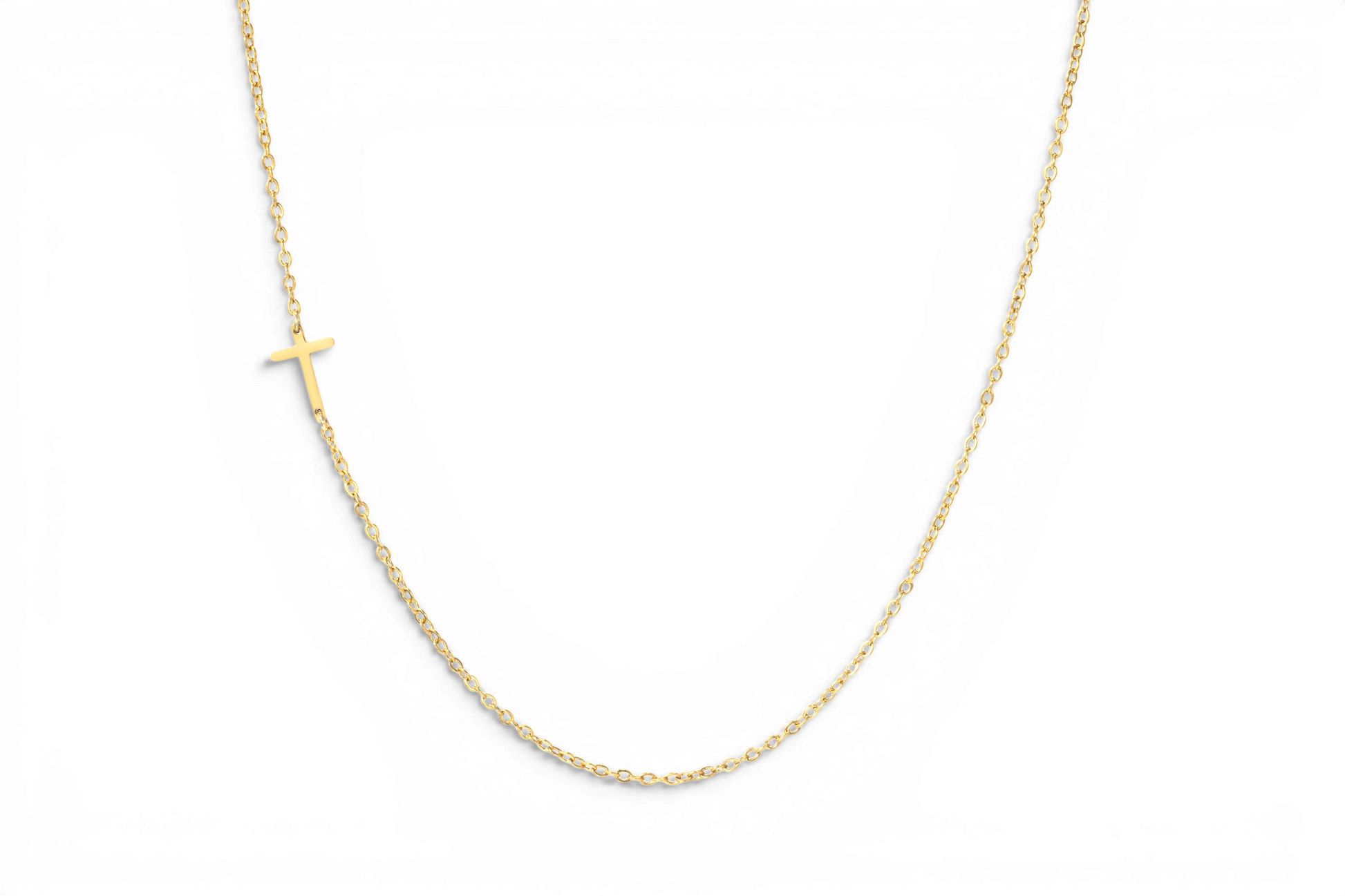 Dainty Sideways Cross Necklace — Vanny Jewels