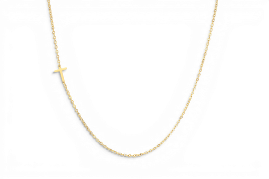 Dainty Sideways Cross Necklace — Vanny Jewels
