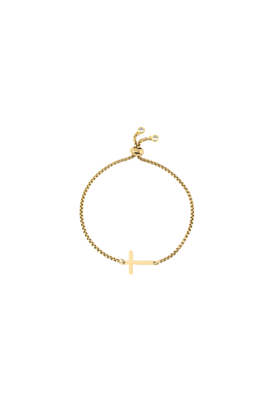 Sideways Cross Slider Bracelet — Vanny Jewels