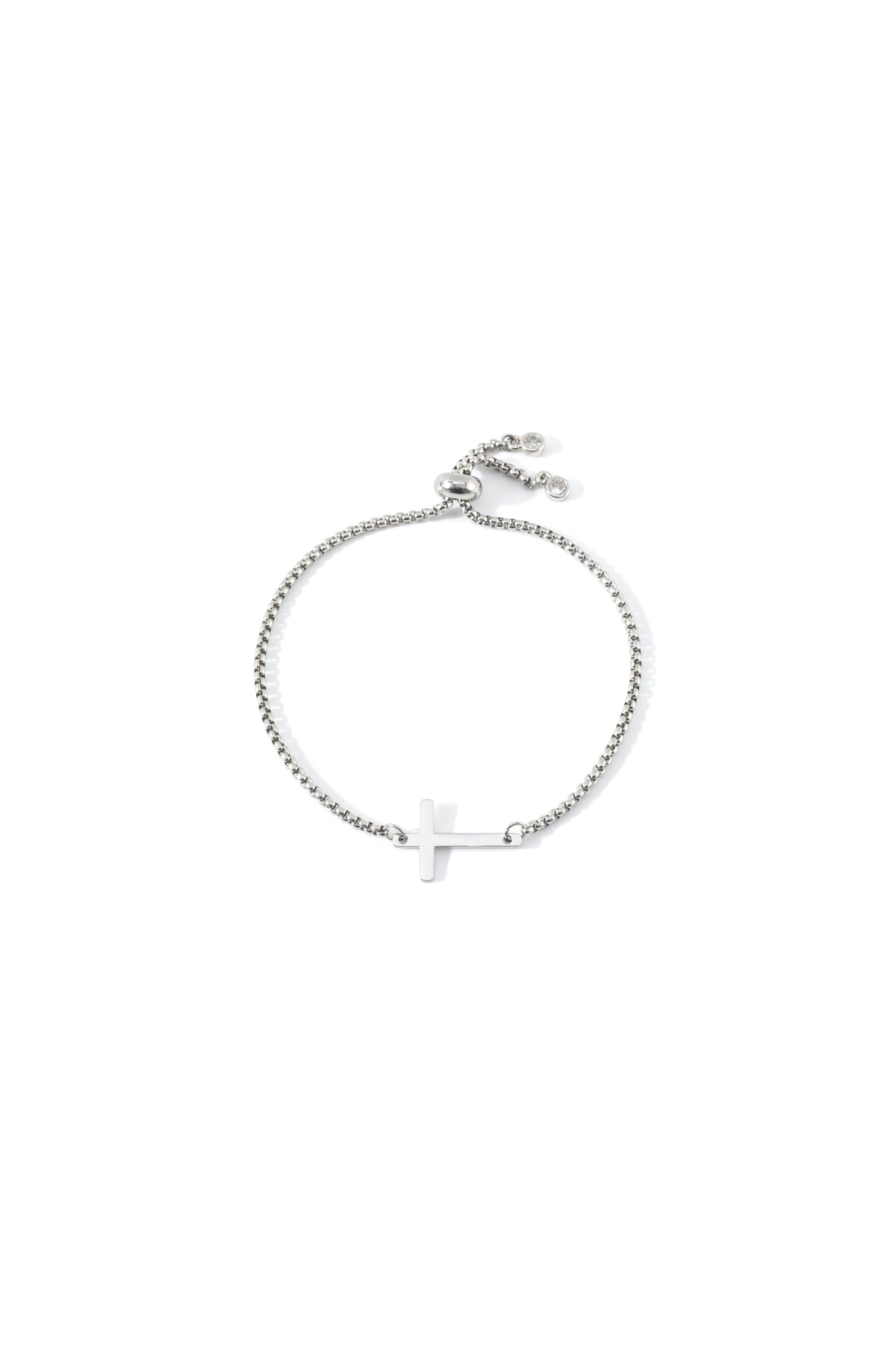 Sideways Cross Slider Bracelet in 925 sterling silver
