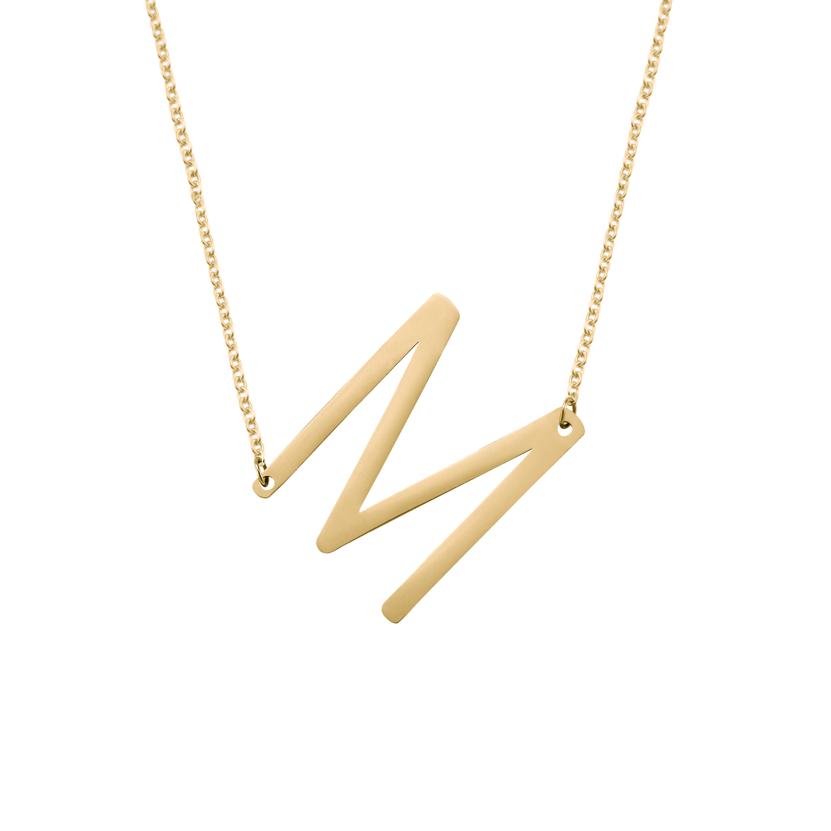 Statement Initial Necklace in gold tone